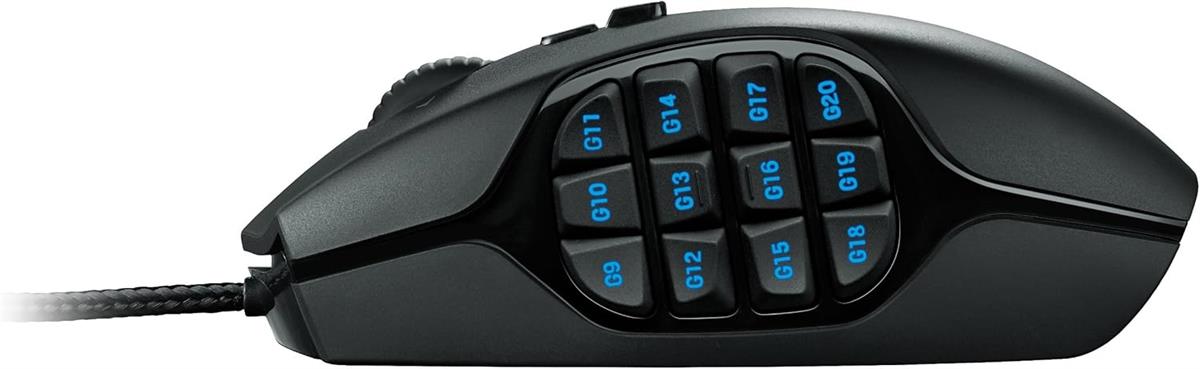 Logitech G600 MMO Gaming Mouse – RGB Backlit | 20 Programmable Buttons | Black