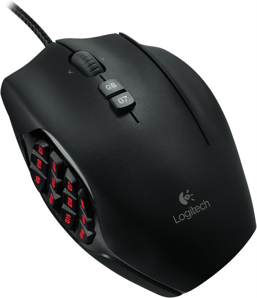 Logitech G600 MMO Gaming Mouse – RGB Backlit | 20 Programmable Buttons | Black
