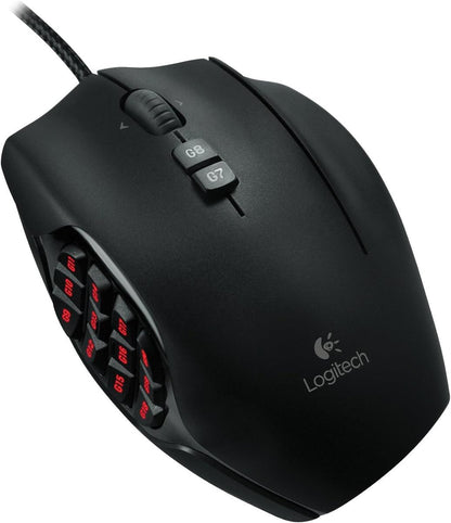 Logitech G600 MMO Gaming Mouse – RGB Backlit | 20 Programmable Buttons | Black