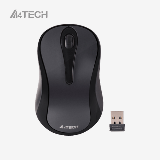 A4Tech G3-280NS 2.4G Optical Wireless Mouse, Silent Clicks, Glossy Grey
