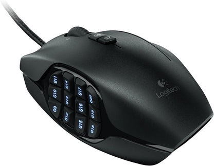 Logitech G600 MMO Gaming Mouse – RGB Backlit | 20 Programmable Buttons | Black